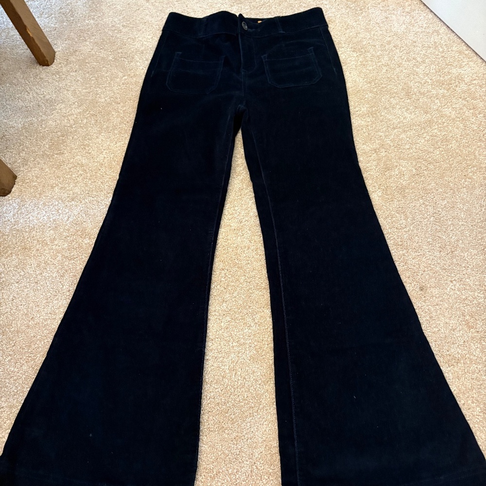 Pilcro And The Letterpress Flare Pants Women's 4 Corduroy Superscript Blue (8)